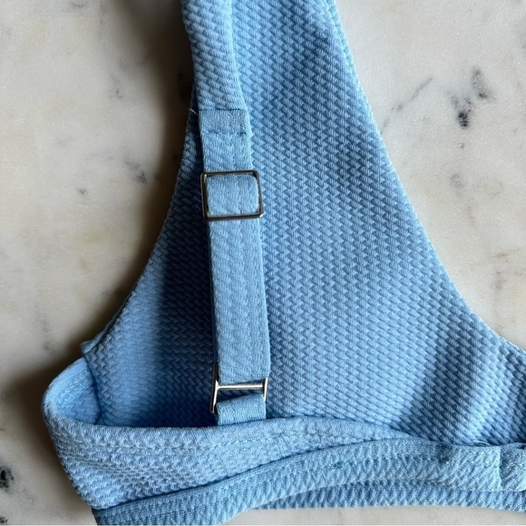 SHEIN Light Blue Textured Bikini Set Size Small - Picture 6 of 15